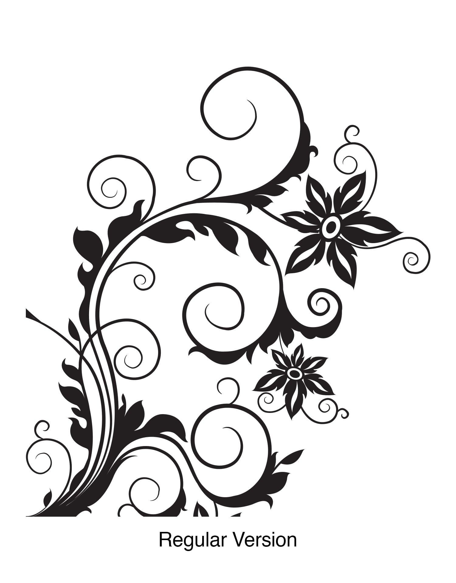 Swirl Flower Bush Wall Decal Design. #419 – StickerBrand